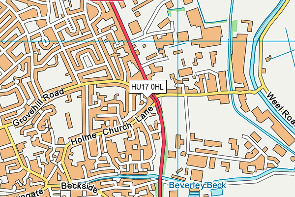 HU17 0HL map - OS VectorMap District (Ordnance Survey)