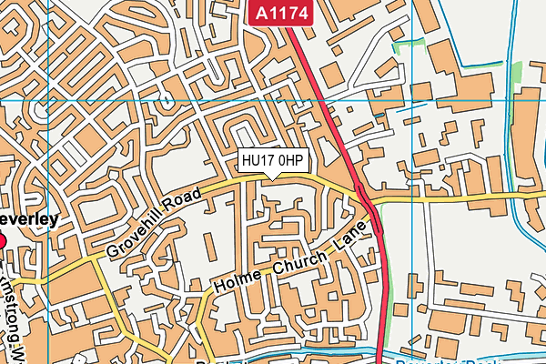 HU17 0HP map - OS VectorMap District (Ordnance Survey)