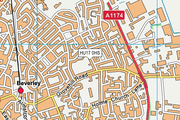 HU17 0HS map - OS VectorMap District (Ordnance Survey)