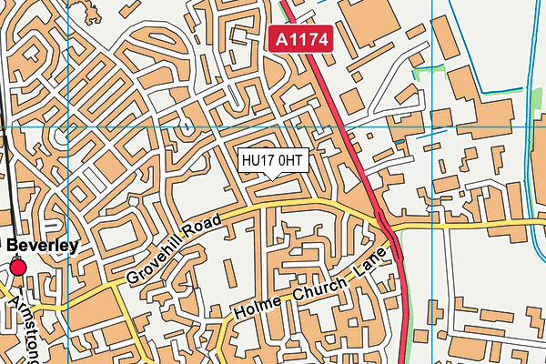HU17 0HT map - OS VectorMap District (Ordnance Survey)