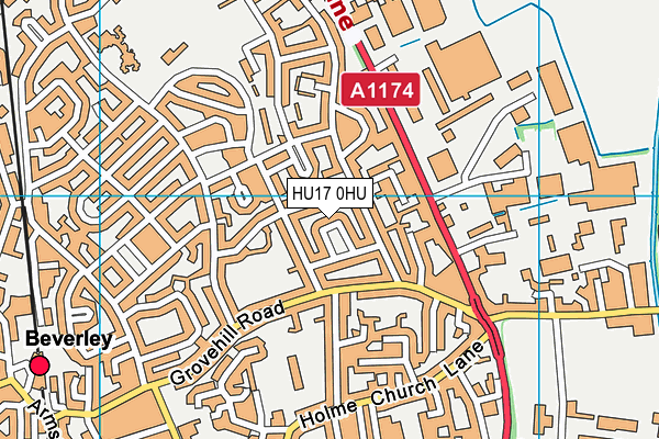 HU17 0HU map - OS VectorMap District (Ordnance Survey)