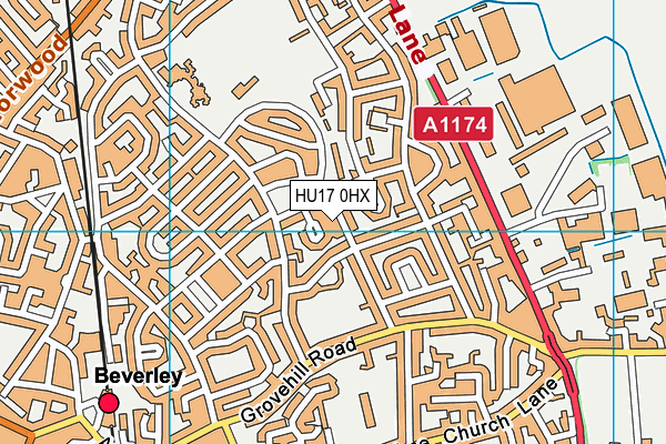 HU17 0HX map - OS VectorMap District (Ordnance Survey)