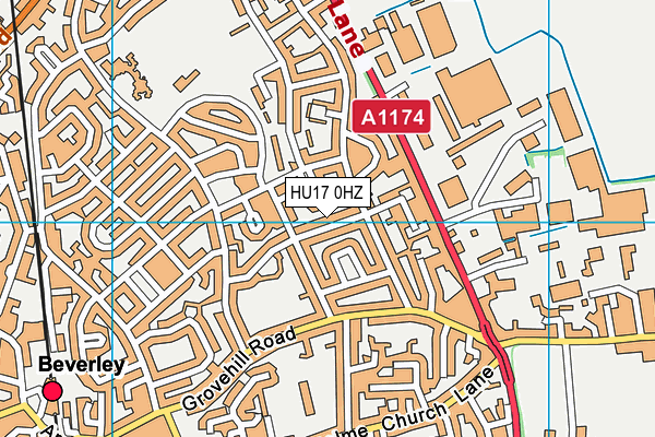 HU17 0HZ map - OS VectorMap District (Ordnance Survey)