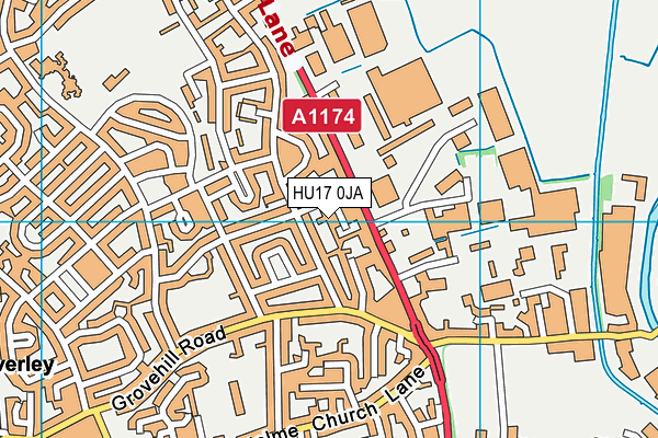 HU17 0JA map - OS VectorMap District (Ordnance Survey)