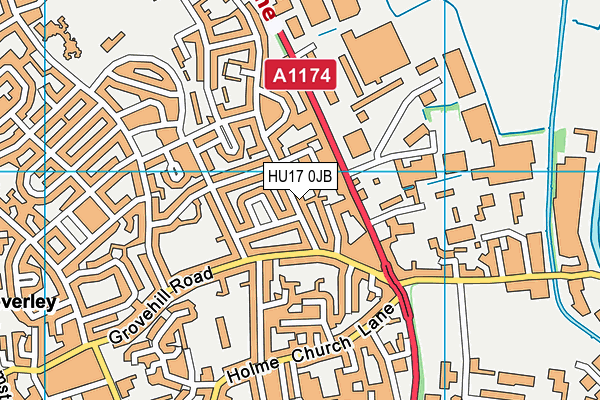 HU17 0JB map - OS VectorMap District (Ordnance Survey)