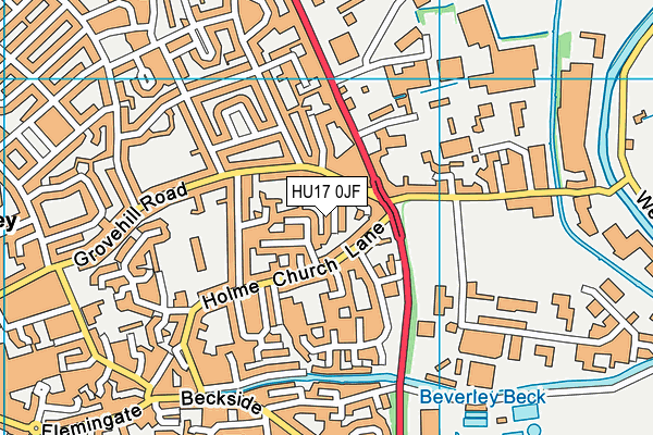 HU17 0JF map - OS VectorMap District (Ordnance Survey)
