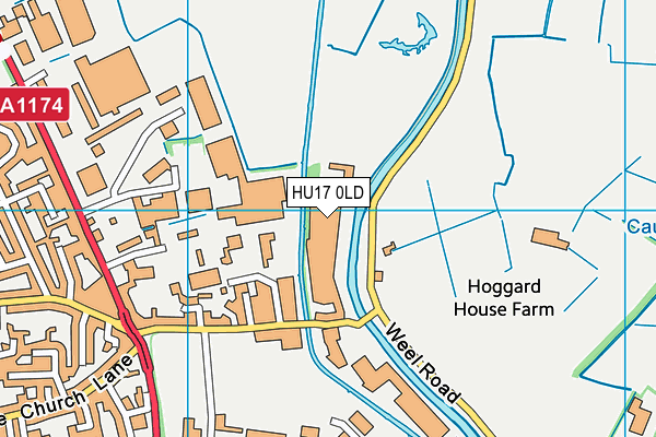 HU17 0LD map - OS VectorMap District (Ordnance Survey)