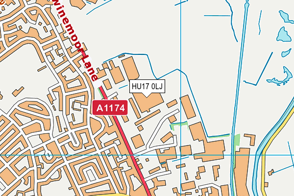 HU17 0LJ map - OS VectorMap District (Ordnance Survey)