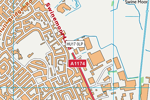HU17 0LP map - OS VectorMap District (Ordnance Survey)