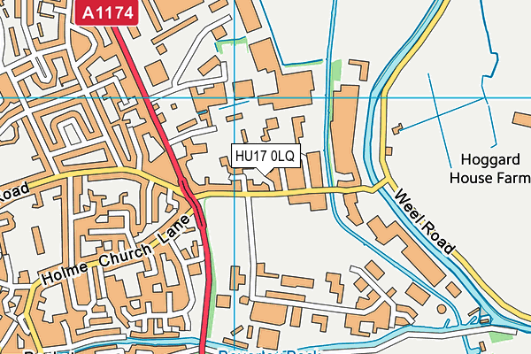 HU17 0LQ map - OS VectorMap District (Ordnance Survey)