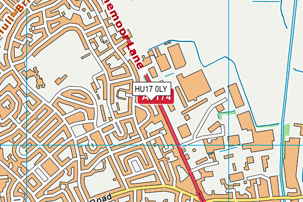 HU17 0LY map - OS VectorMap District (Ordnance Survey)
