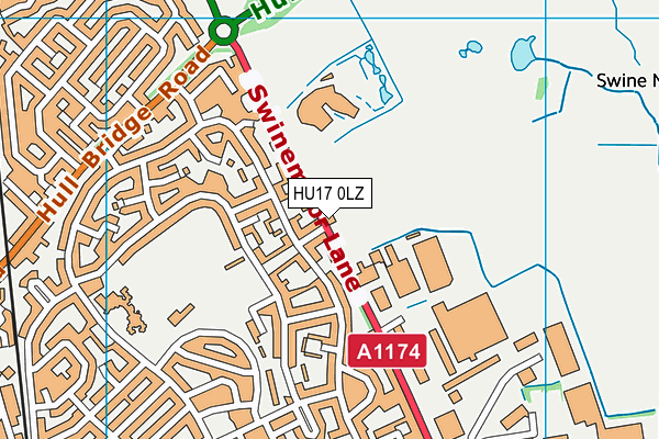 HU17 0LZ map - OS VectorMap District (Ordnance Survey)