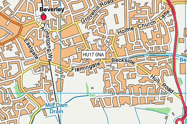 HU17 0NA map - OS VectorMap District (Ordnance Survey)