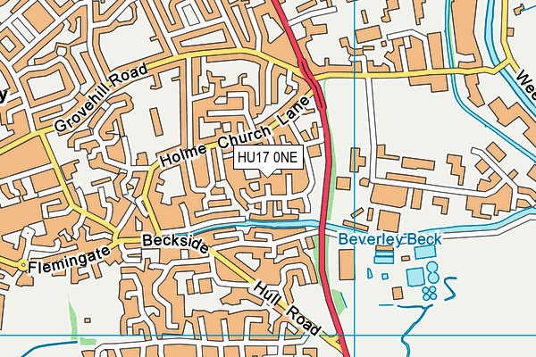 HU17 0NE map - OS VectorMap District (Ordnance Survey)