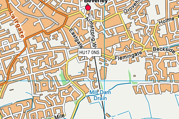 HU17 0NS map - OS VectorMap District (Ordnance Survey)