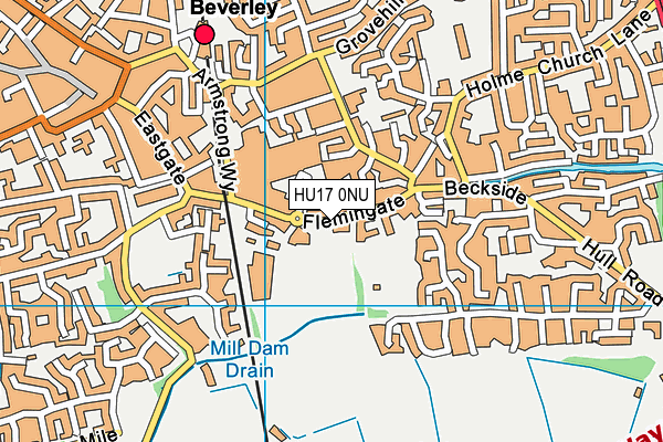 HU17 0NU map - OS VectorMap District (Ordnance Survey)