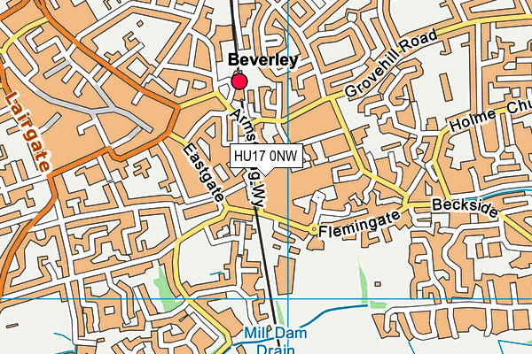 HU17 0NW map - OS VectorMap District (Ordnance Survey)