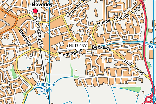 HU17 0NY map - OS VectorMap District (Ordnance Survey)