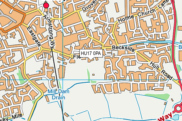 HU17 0PA map - OS VectorMap District (Ordnance Survey)