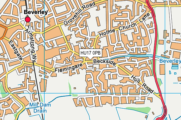 HU17 0PB map - OS VectorMap District (Ordnance Survey)