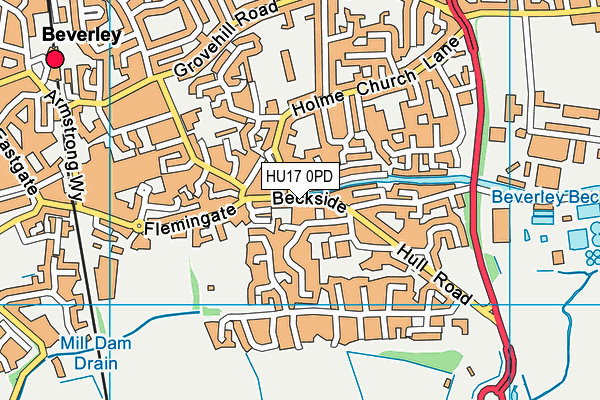 HU17 0PD map - OS VectorMap District (Ordnance Survey)
