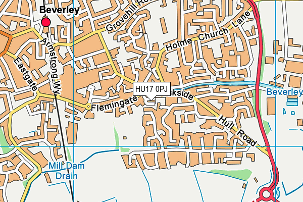 HU17 0PJ map - OS VectorMap District (Ordnance Survey)
