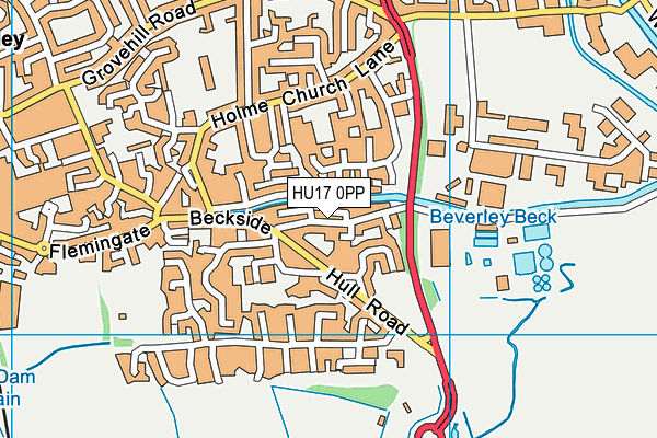 HU17 0PP map - OS VectorMap District (Ordnance Survey)