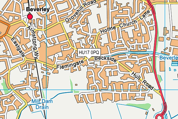 HU17 0PQ map - OS VectorMap District (Ordnance Survey)