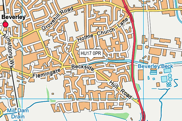 HU17 0PR map - OS VectorMap District (Ordnance Survey)