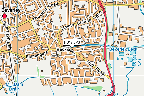 HU17 0PS map - OS VectorMap District (Ordnance Survey)