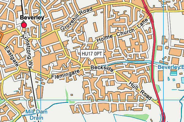 HU17 0PT map - OS VectorMap District (Ordnance Survey)
