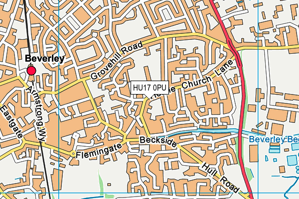 HU17 0PU map - OS VectorMap District (Ordnance Survey)