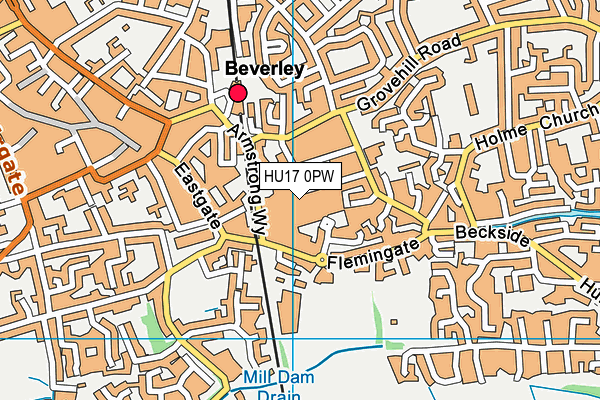 HU17 0PW map - OS VectorMap District (Ordnance Survey)