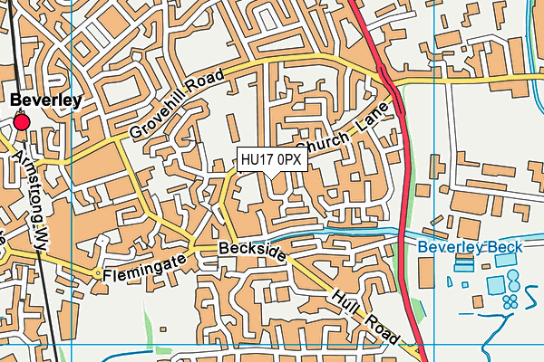 HU17 0PX map - OS VectorMap District (Ordnance Survey)