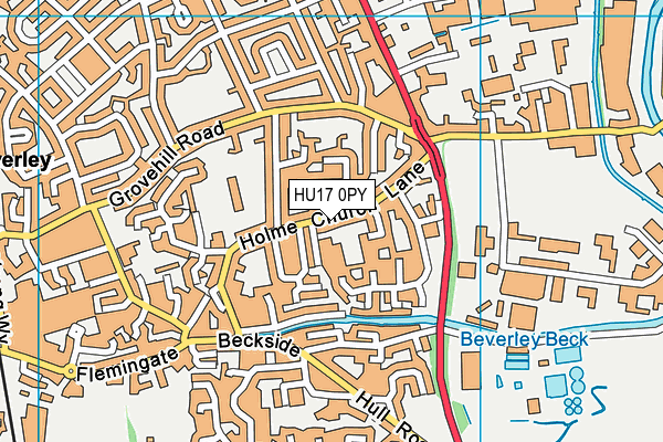 HU17 0PY map - OS VectorMap District (Ordnance Survey)