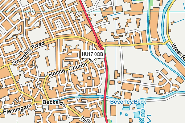 HU17 0QB map - OS VectorMap District (Ordnance Survey)