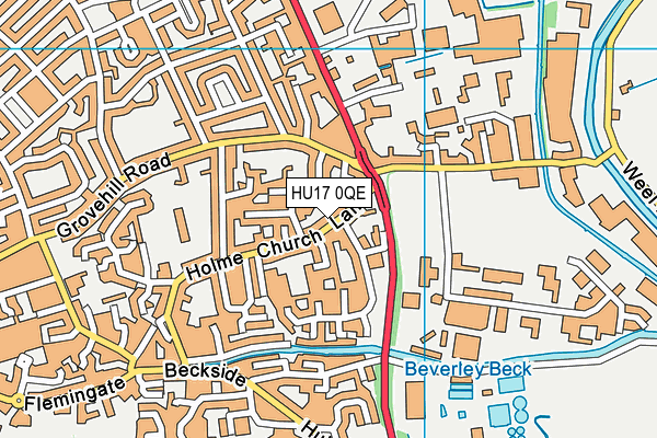 HU17 0QE map - OS VectorMap District (Ordnance Survey)
