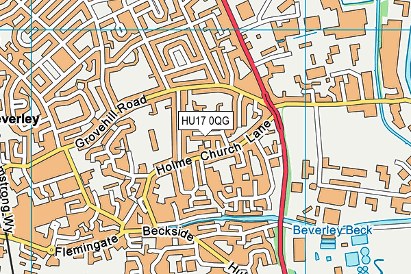 HU17 0QG map - OS VectorMap District (Ordnance Survey)