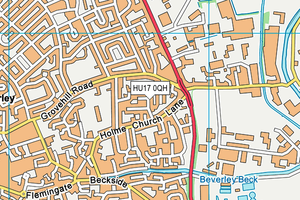 HU17 0QH map - OS VectorMap District (Ordnance Survey)