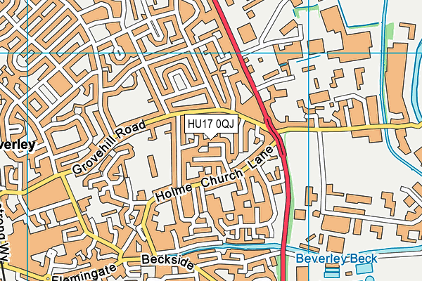 HU17 0QJ map - OS VectorMap District (Ordnance Survey)