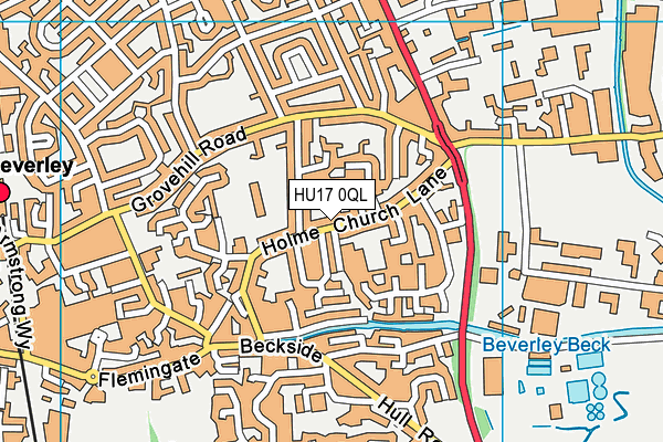 HU17 0QL map - OS VectorMap District (Ordnance Survey)