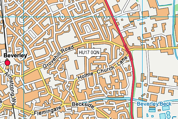 HU17 0QN map - OS VectorMap District (Ordnance Survey)