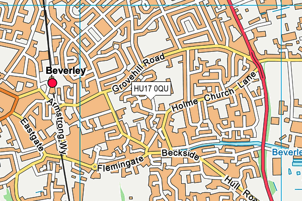 HU17 0QU map - OS VectorMap District (Ordnance Survey)