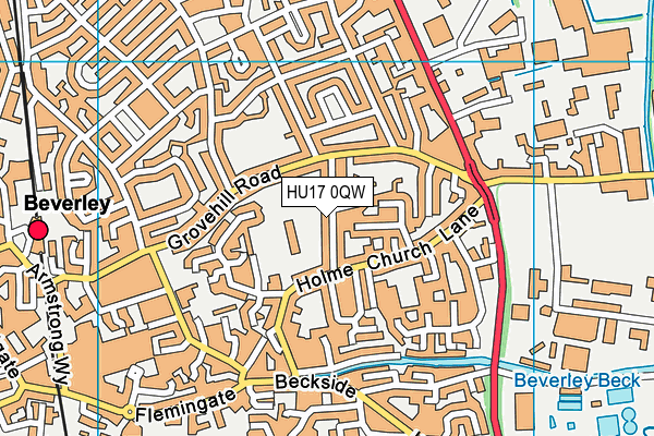 HU17 0QW map - OS VectorMap District (Ordnance Survey)