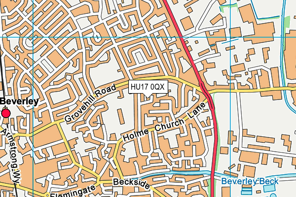 HU17 0QX map - OS VectorMap District (Ordnance Survey)
