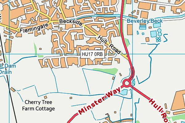 HU17 0RB map - OS VectorMap District (Ordnance Survey)