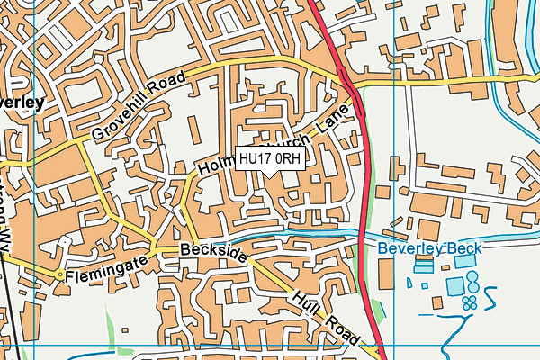 HU17 0RH map - OS VectorMap District (Ordnance Survey)