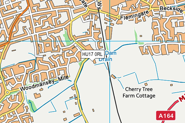 HU17 0RL map - OS VectorMap District (Ordnance Survey)