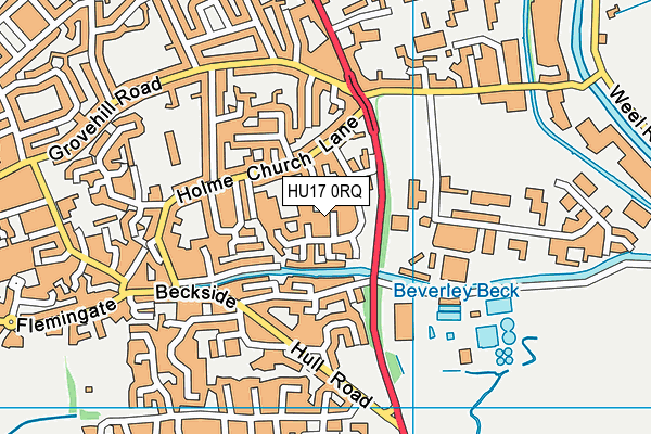 HU17 0RQ map - OS VectorMap District (Ordnance Survey)