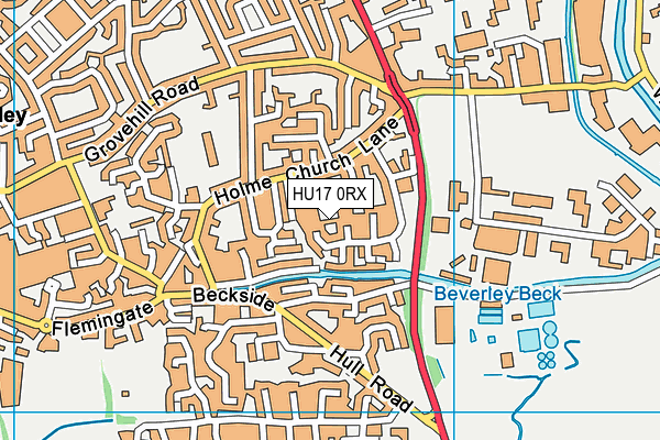 HU17 0RX map - OS VectorMap District (Ordnance Survey)